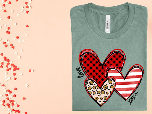 Love Xoxo Hearts Graphic Tee Graphic Tee