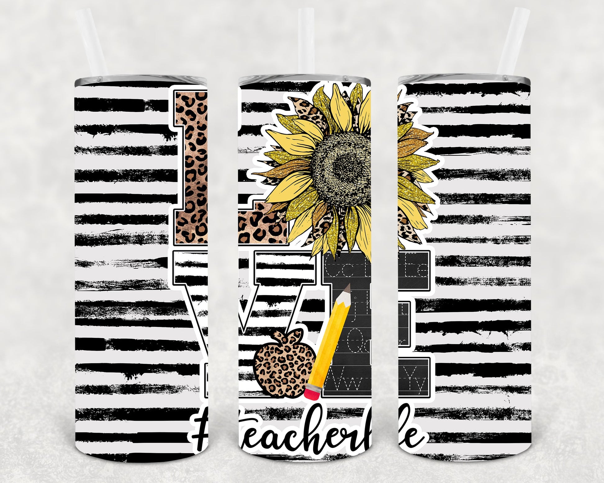 Love #teacherlife 20 Oz Skinny Tumbler