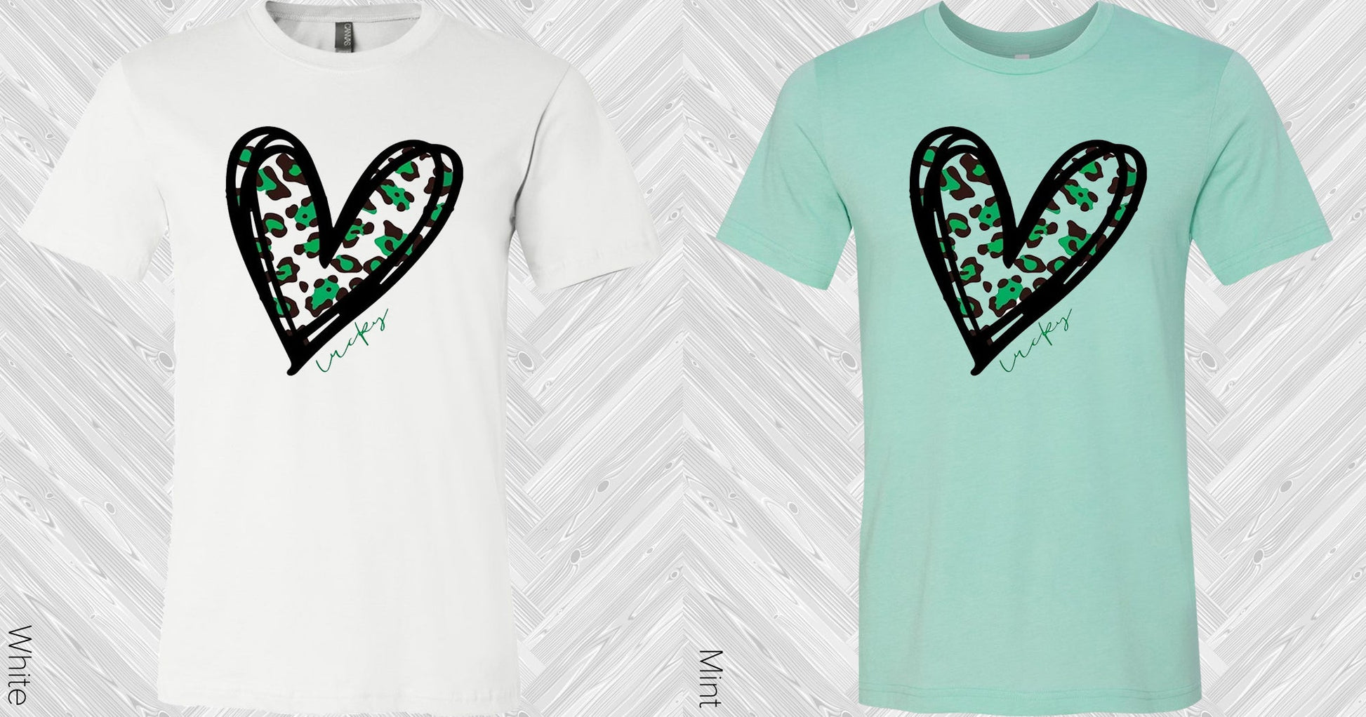 Lucky Leopard Heart Graphic Tee Graphic Tee