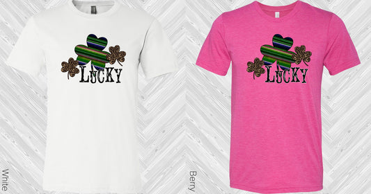 Lucky Serape & Leopard Shamrocks St. Patricks Day Graphic Tee Graphic Tee