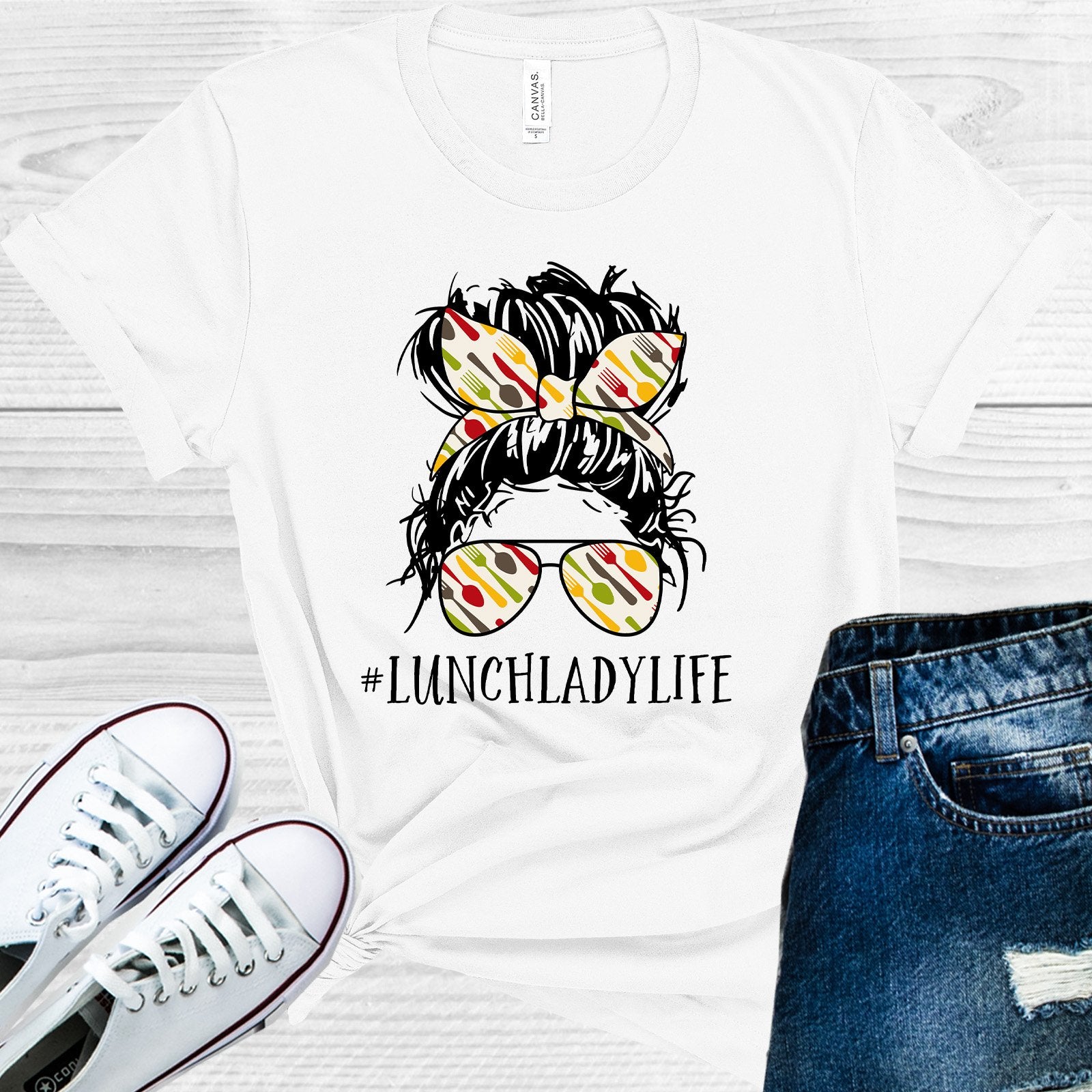 Lunch Lady Life #lunchladylife Graphic Tee Graphic Tee