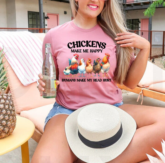 Chickens Make Me Happy Graphic Tee