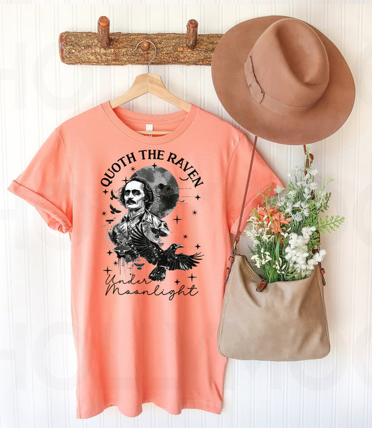 Quoth the Raven Under Moonlight Graphic Tee