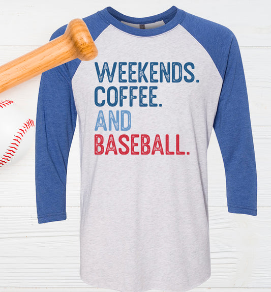 Weekends Coffee and Baseball Graphic Tee