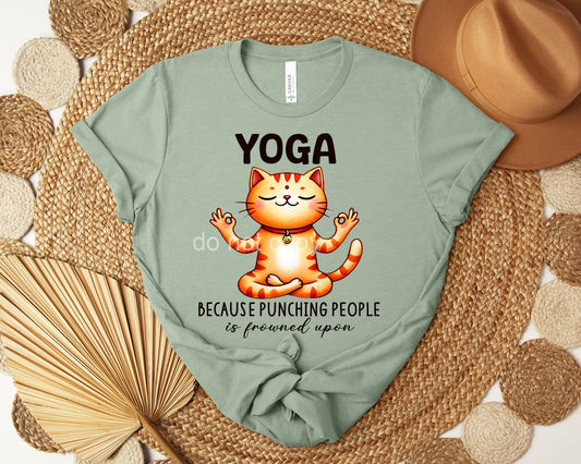 Yoga Because Punching People is Frowned Upon Graphic Tee