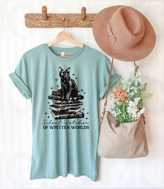 Silent Watcher of Written Worlds Graphic Tee