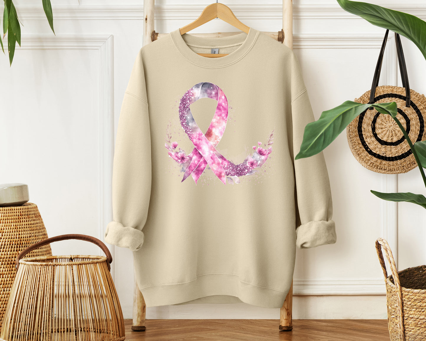 Floral Glitter Ribbon Graphic Tee