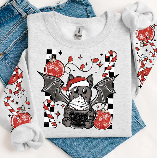 Candy Cane Bat Graphic Tee