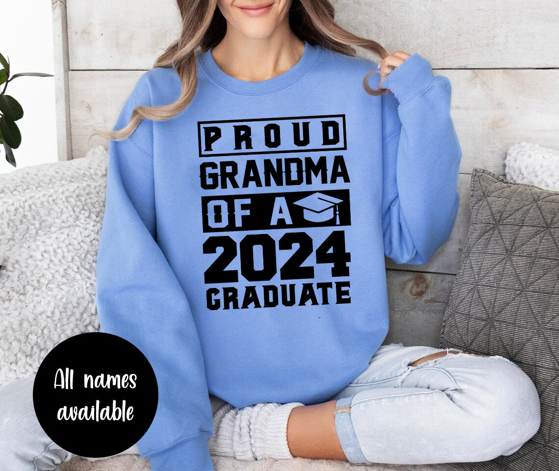 Proud Grandma of a 2024 Graduate (Customize with your name) Graphic Tee