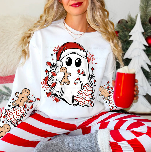 Candy Cane Ghost Graphic Tee