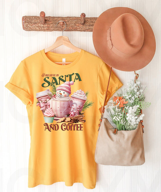 I Believe in Santa and Coffee Graphic Tee