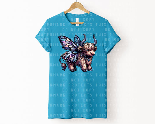 Goth Fairy Highland Cow Graphic Tee