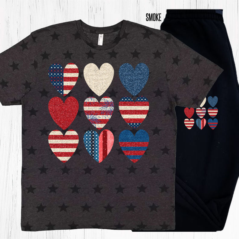 Patriotic Hearts Graphic Tee Graphic Tee