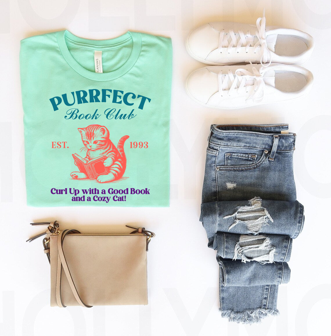 Purrfect Book Club Graphic Tee