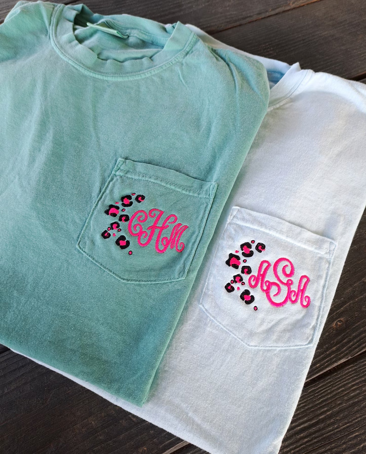 Leopard Monogram Pocket Embroidered Shirt