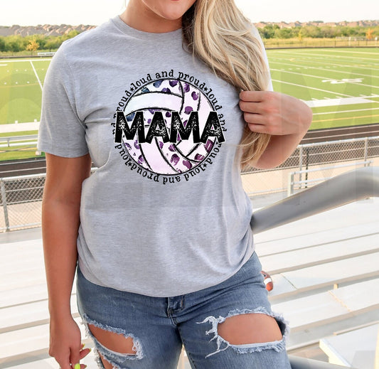 Loud and Proud Volleyball Mama Graphic Tee
