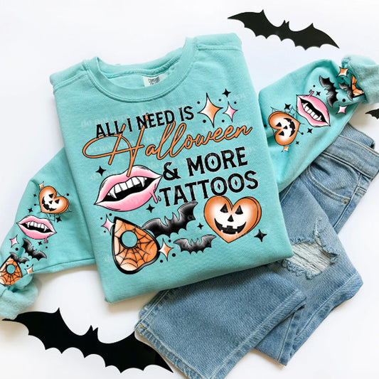 All I Need is Halloween & More Tattoos Graphic Tee