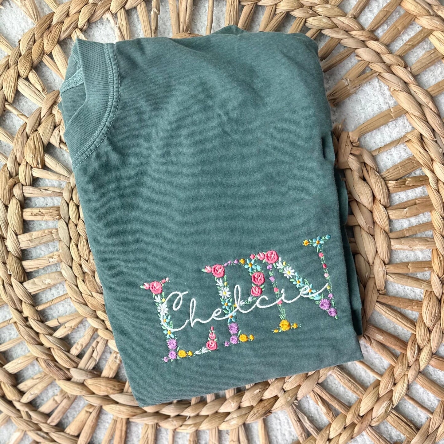 Floral Medical Embroidered Shirt