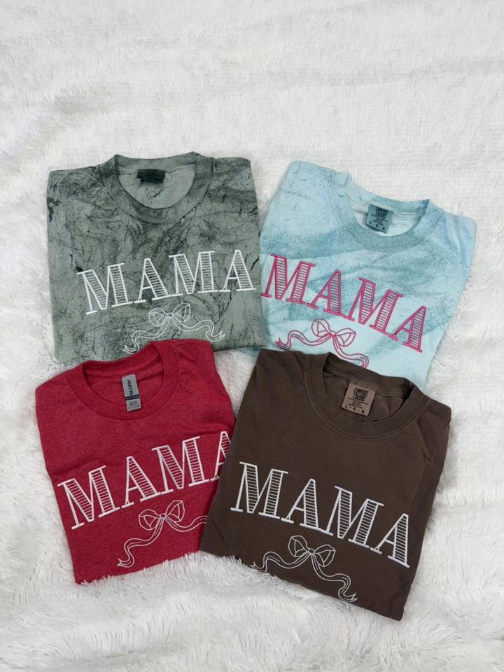Mama Bow Embroidered Shirt