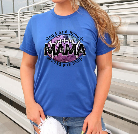 Loud and Proud Football Mama Graphic Tee