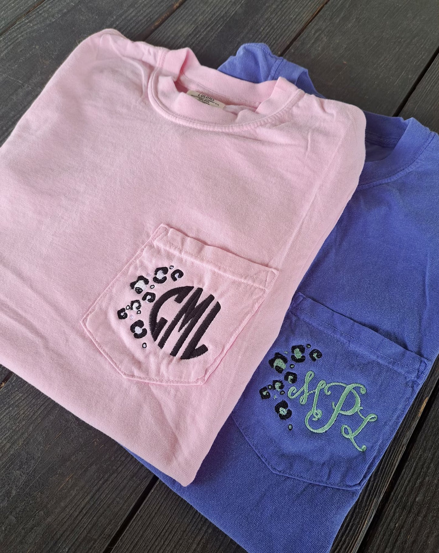 Leopard Monogram Pocket Embroidered Shirt