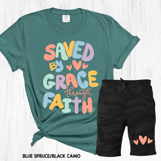 Saved by Grace Through Faith Shorts