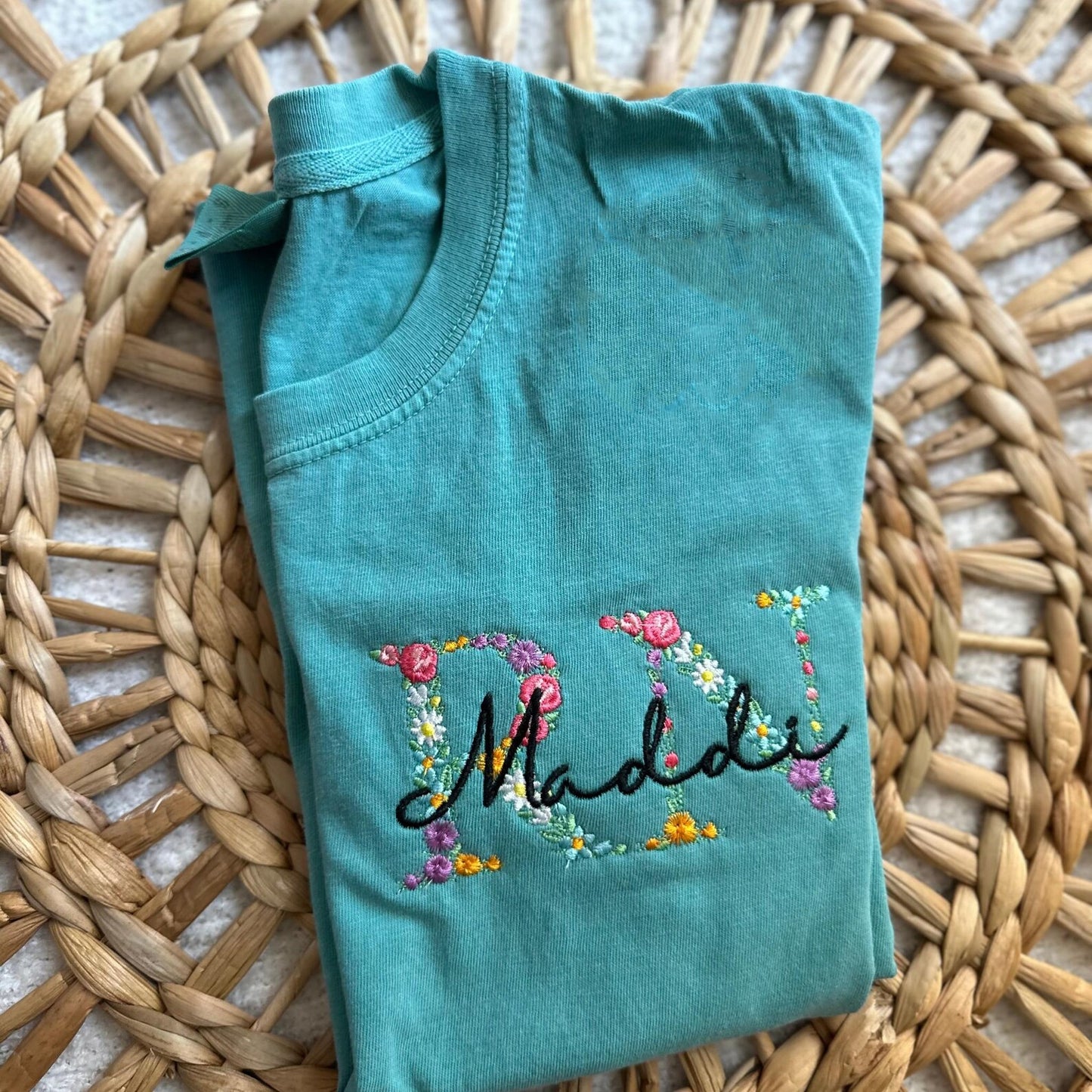 Floral Medical Embroidered Shirt