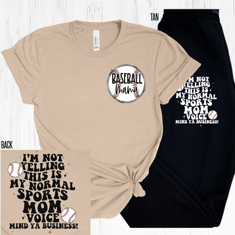 Baseball Mama Sports Mom Voice Graphic Tee Graphic Tee