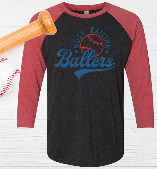 Busy Raising Ballers Baseball Graphic Tee