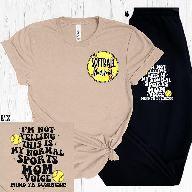 Softball Mama Sports Mom Voice Graphic Tee Graphic Tee