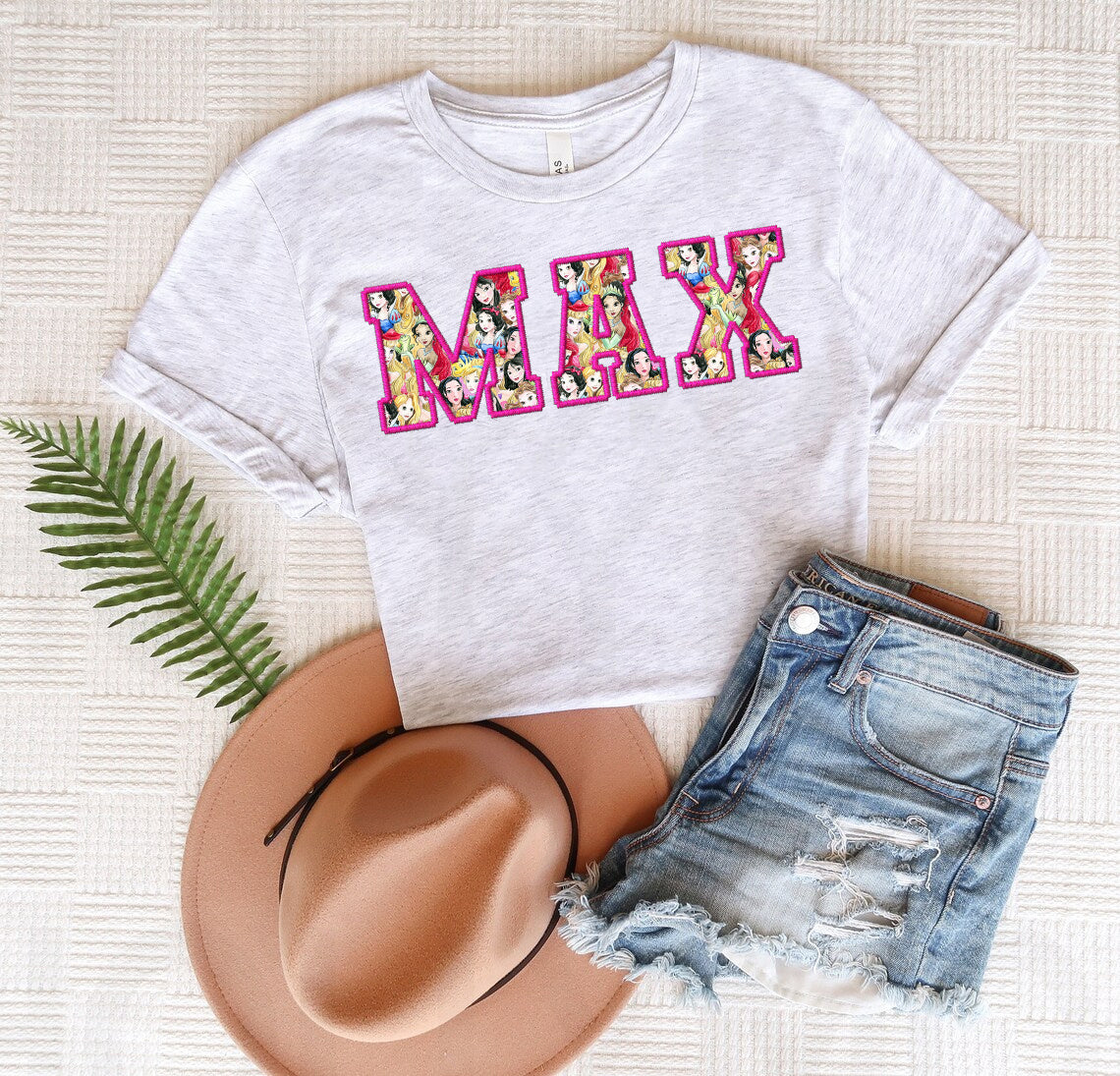 Faux Embroidery Princesses - Customize with Your Name Graphic Tee