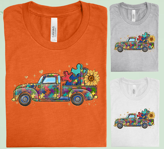 Autism Awareness Truck Graphic Tee Graphic Tee