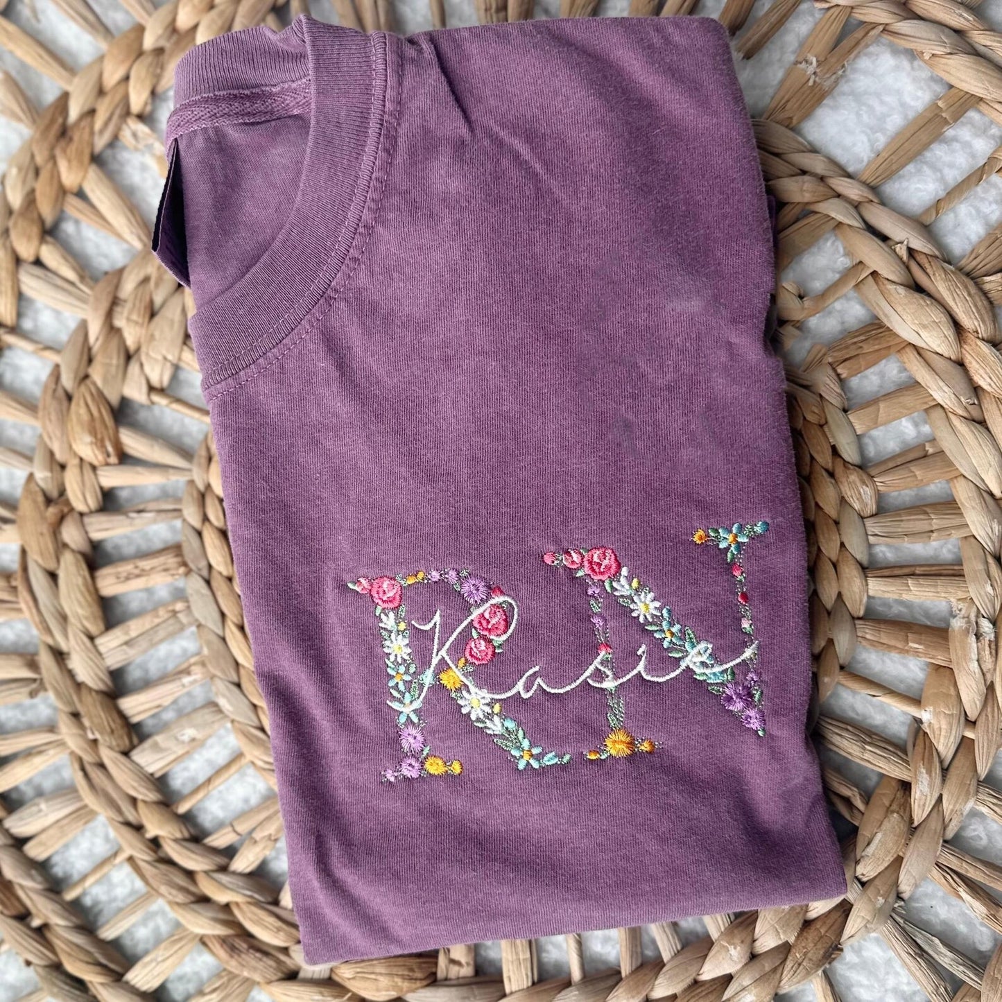 Floral Medical Embroidered Shirt