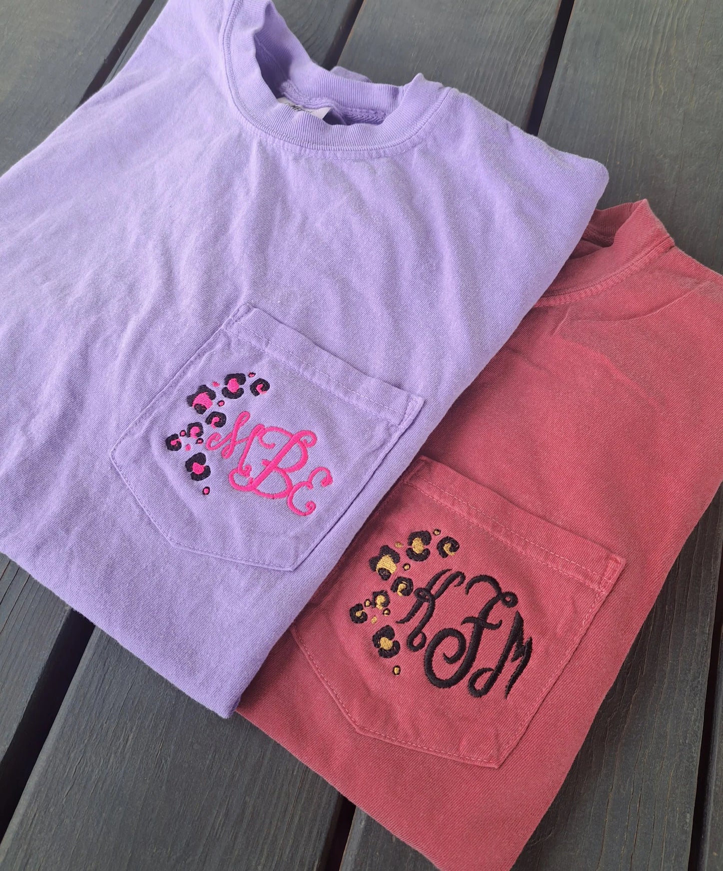 Leopard Monogram Pocket Embroidered Shirt