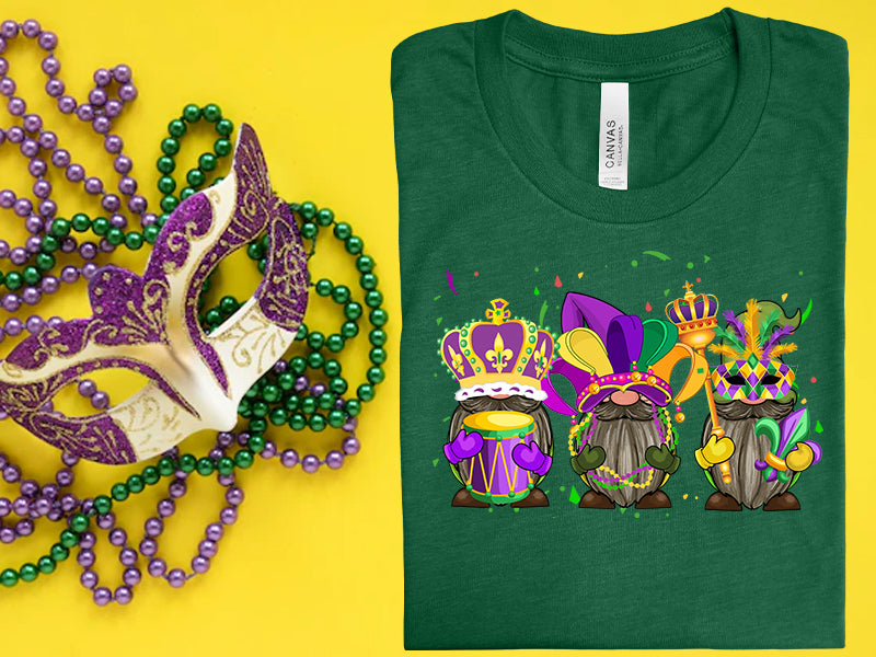 Mardi Gras Gnomes Graphic Tee Graphic Tee