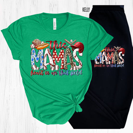 This Mamas Heart Is On That Field Graphic Tee Graphic Tee