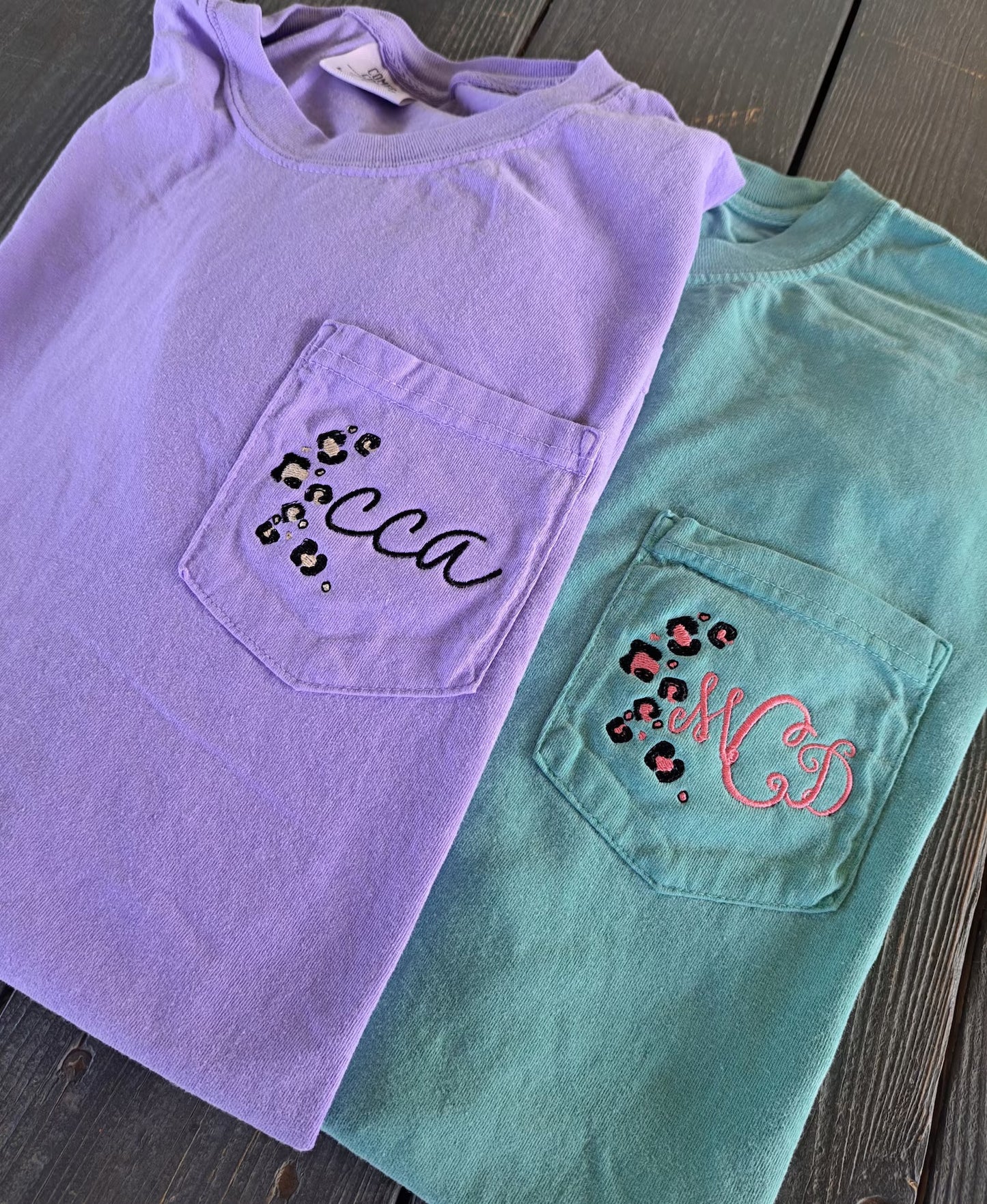 Leopard Monogram Pocket Embroidered Shirt