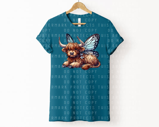 Goth Fairy Highland Cow Graphic Tee