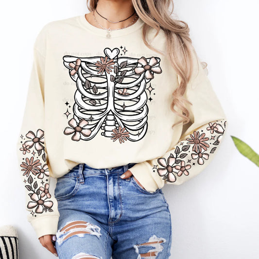 Floral Skeleton Graphic Tee