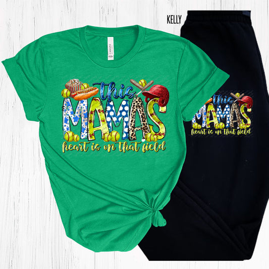 This Mamas Heart Is On That Field Graphic Tee Graphic Tee