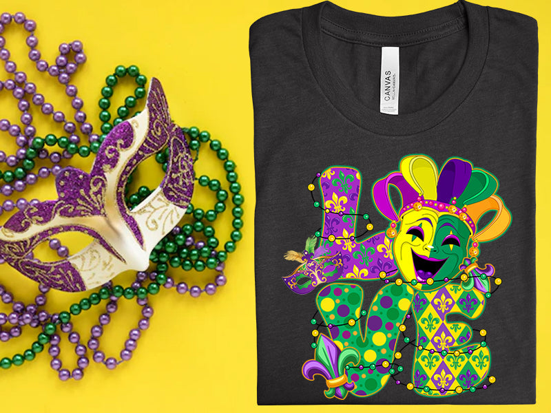 Love Mardi Gras Graphic Tee Graphic Tee