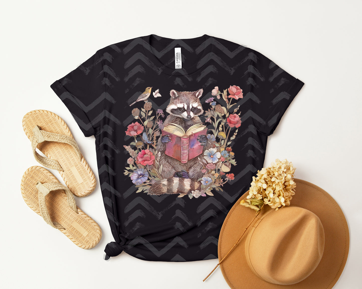 Reading Raccoon Graphic Tee