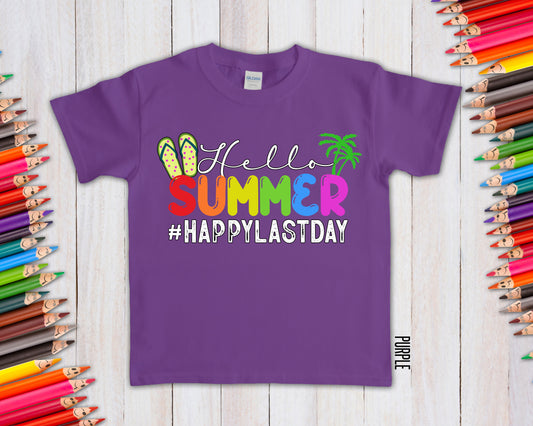 Hello Summer #Happylastday Graphic Tee Graphic Tee