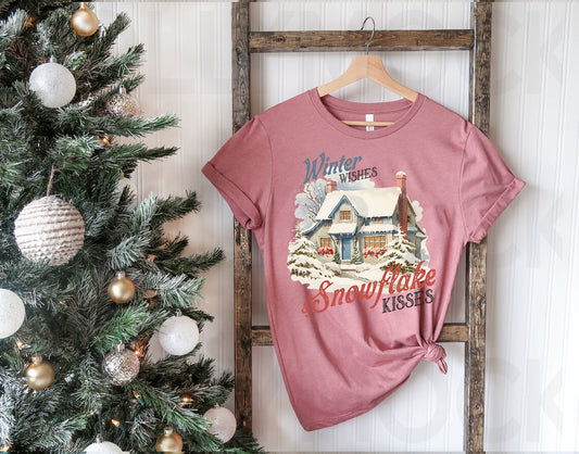 Winter Wishes & Snowflake Kisses Graphic Tee
