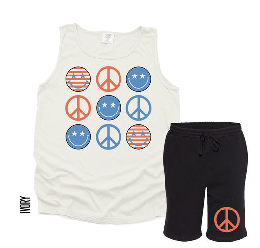 Patriotic Peace Smileys Shorts