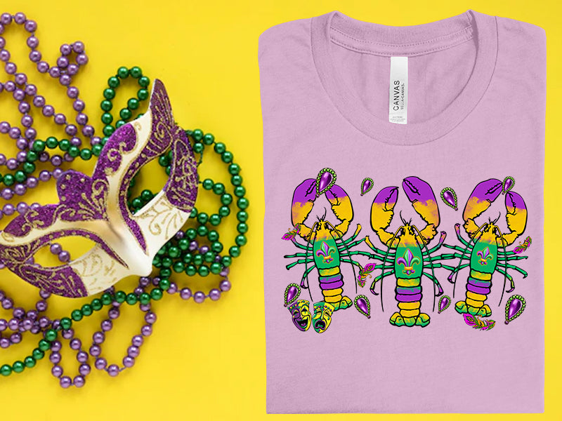 Mardi Gras Crawfish Graphic Tee Graphic Tee