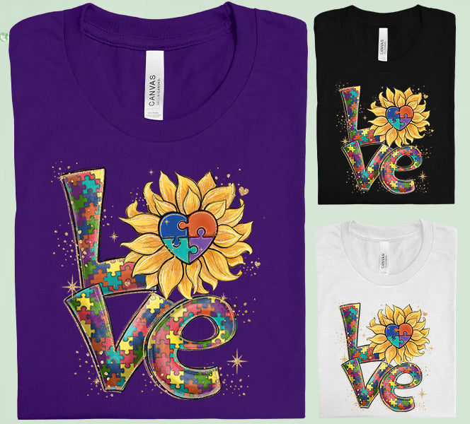 Love Autism Awareness Graphic Tee Graphic Tee