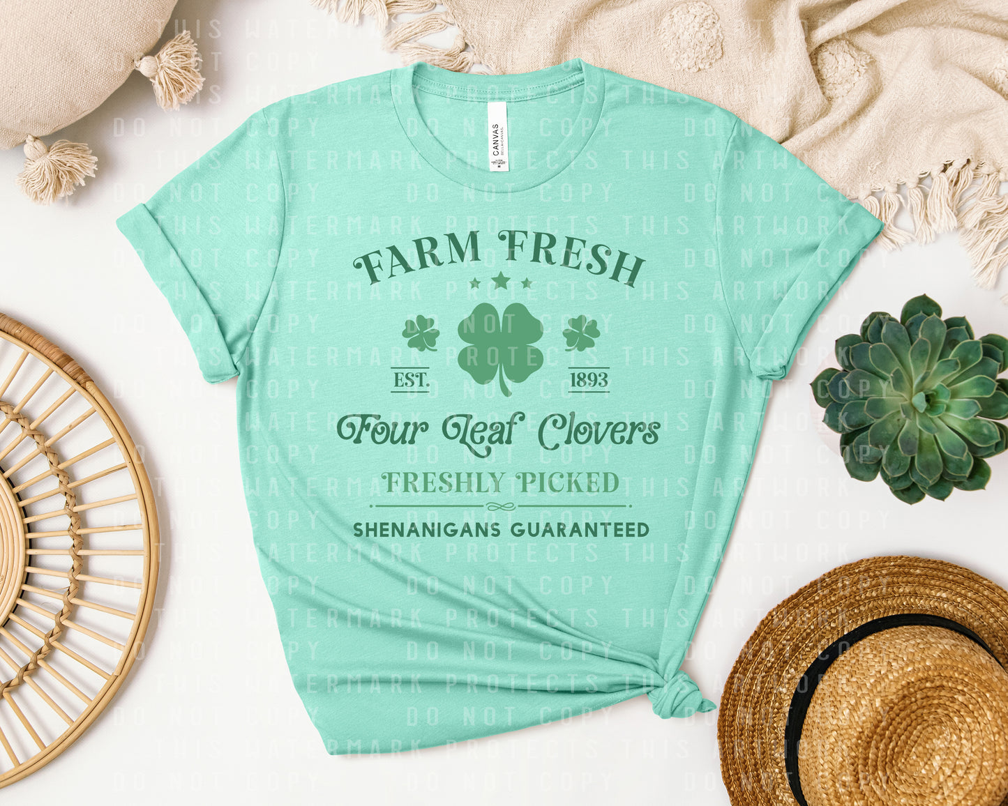 Farm Fresh Four Leaf Clovers Graphic Tee