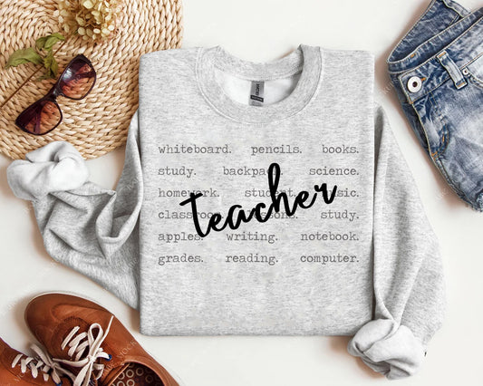 Teacher (All Jobs Available) Words Graphic Tee