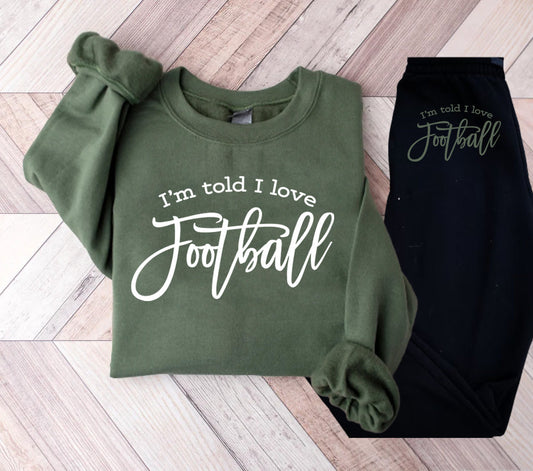 Im Told I Love Football Graphic Tee Graphic Tee